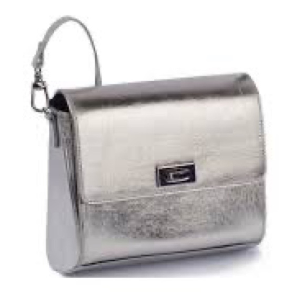 CLOVE + REVEL GUNMETAL/SILVER SAYER BAG NEW!